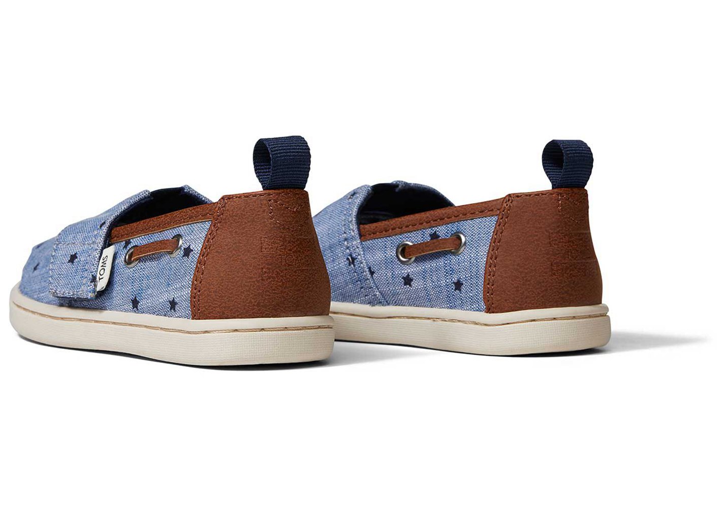 Toms Espadryle Dziecięce Niebieskie - Alpargata Tiny Chambray Stars - 71OBUZMCF